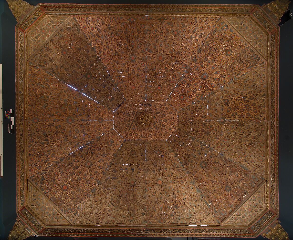 Ceiling, Wood; carved, painted, and gilded