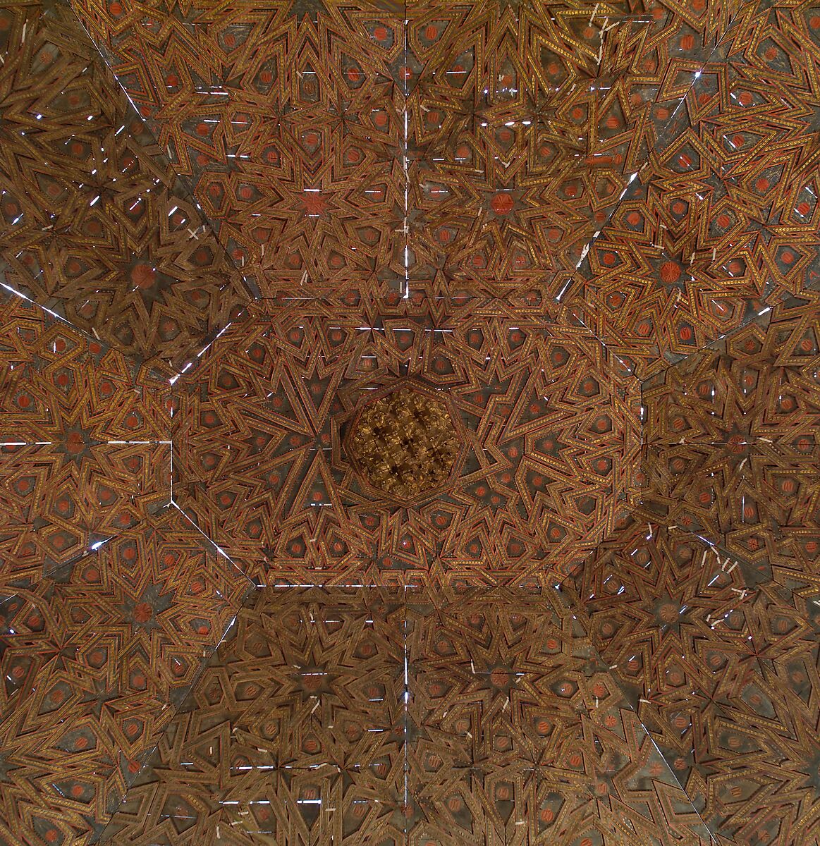 Ceiling, Wood; carved, painted, and gilded