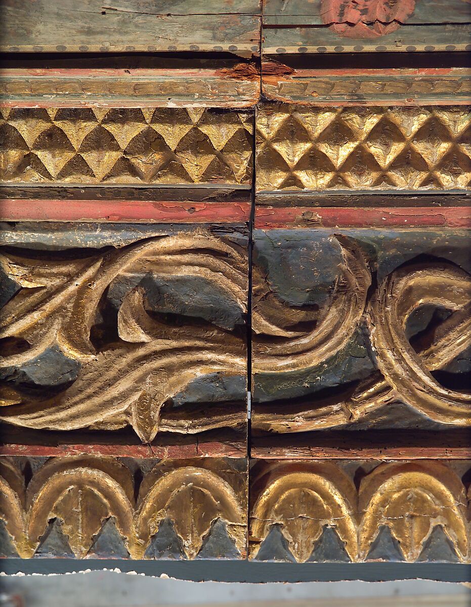Ceiling, Wood; carved, painted, and gilded