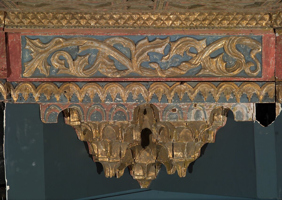 Ceiling, Wood; carved, painted, and gilded
