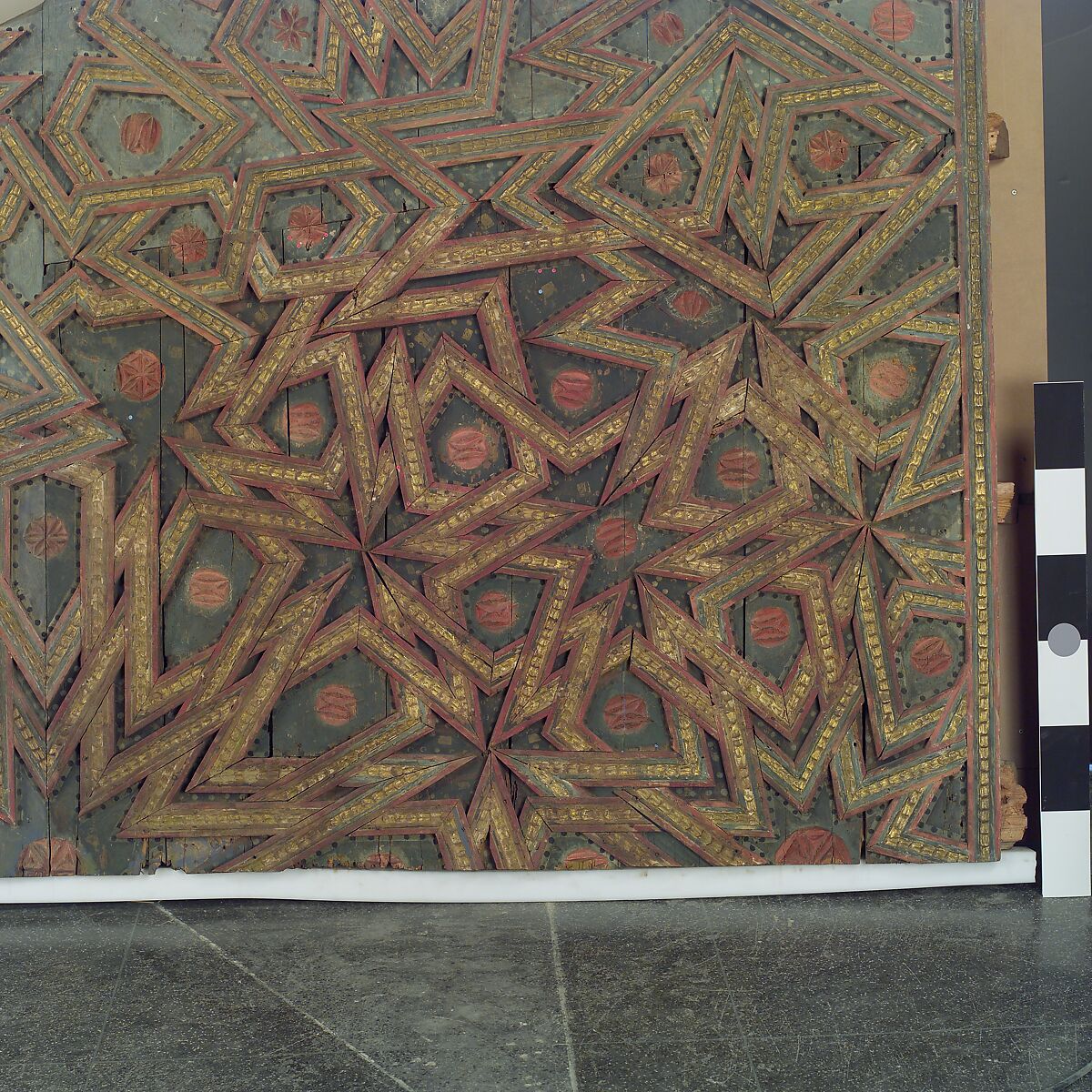 Ceiling, Wood; carved, painted, and gilded