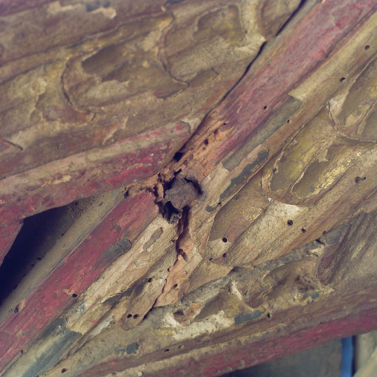 Ceiling, Wood; carved, painted, and gilded