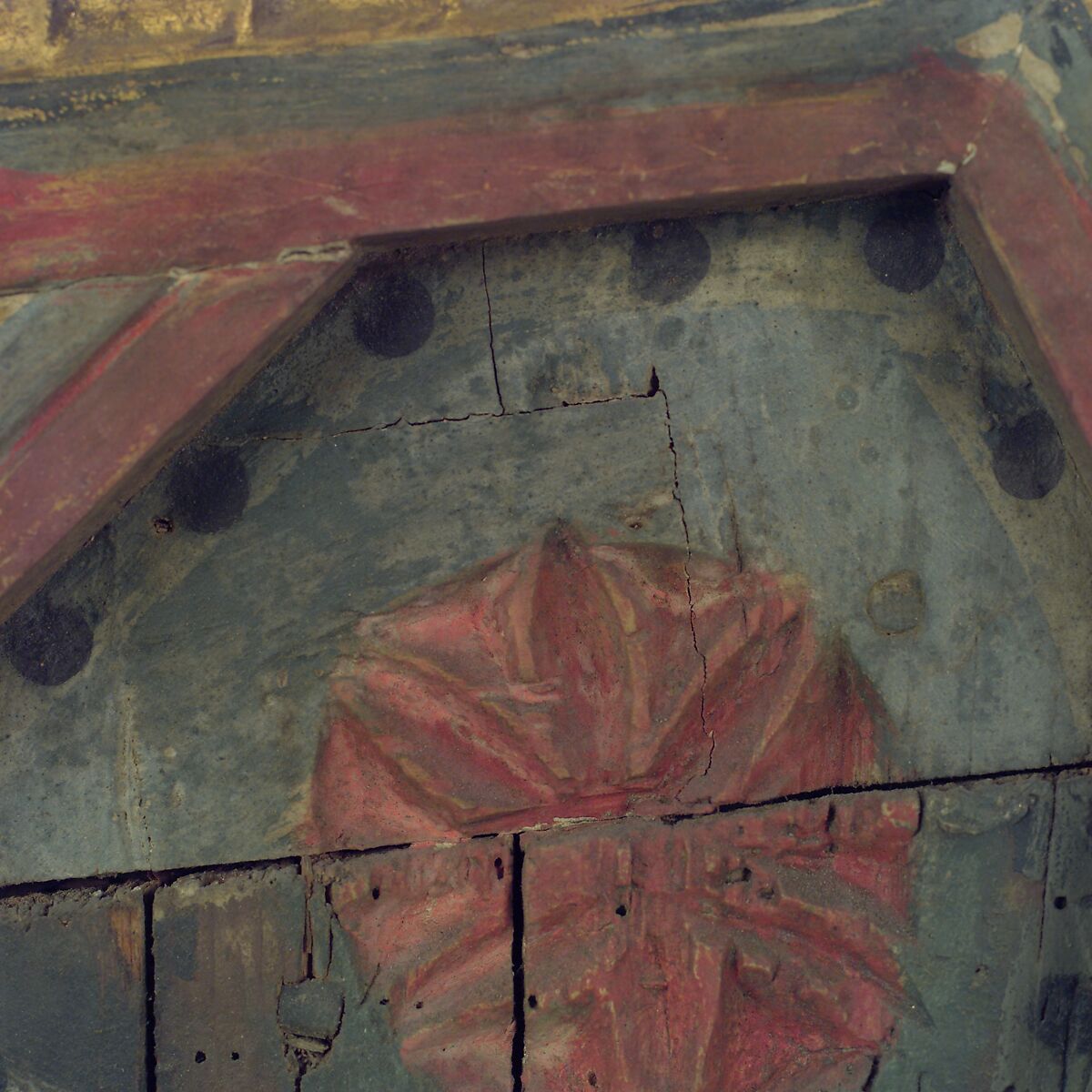 Ceiling, Wood; carved, painted, and gilded