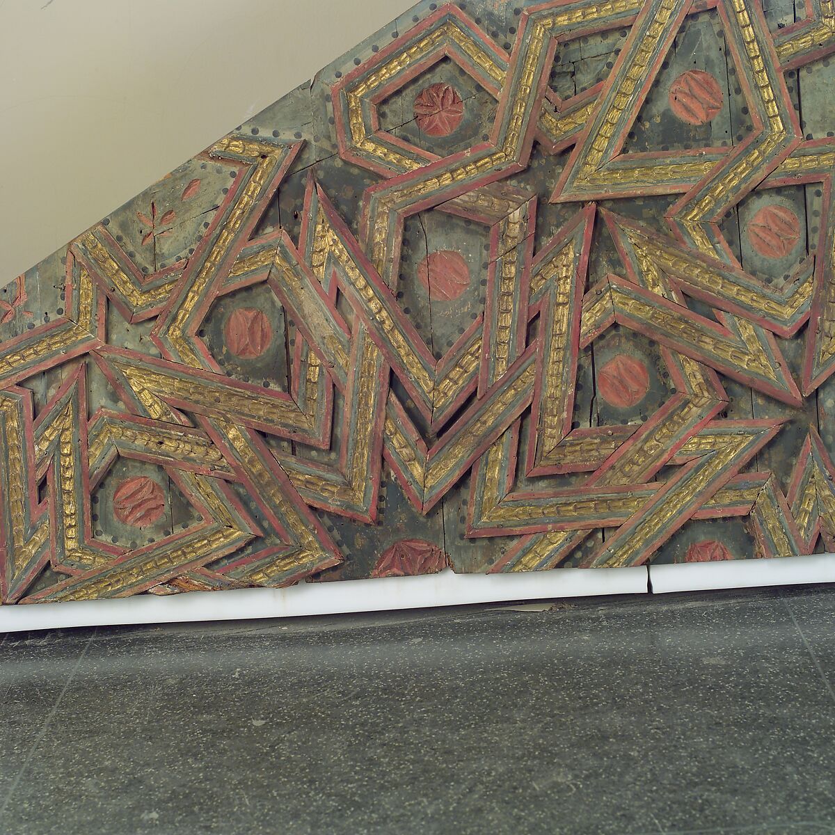 Ceiling, Wood; carved, painted, and gilded