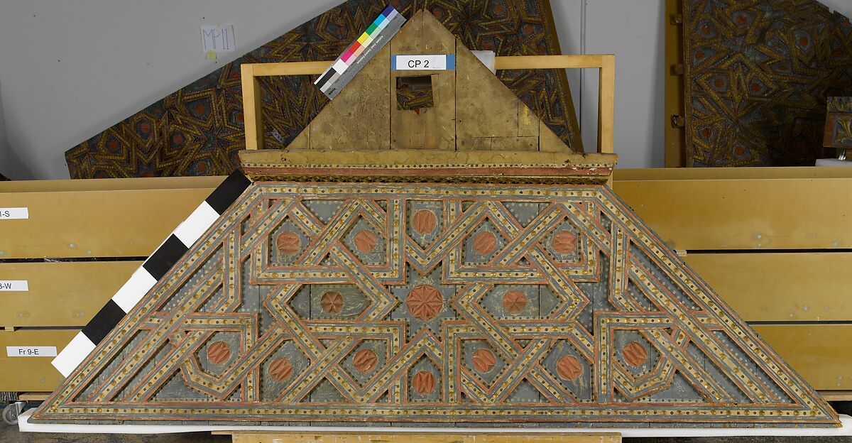 Ceiling, Wood; carved, painted, and gilded