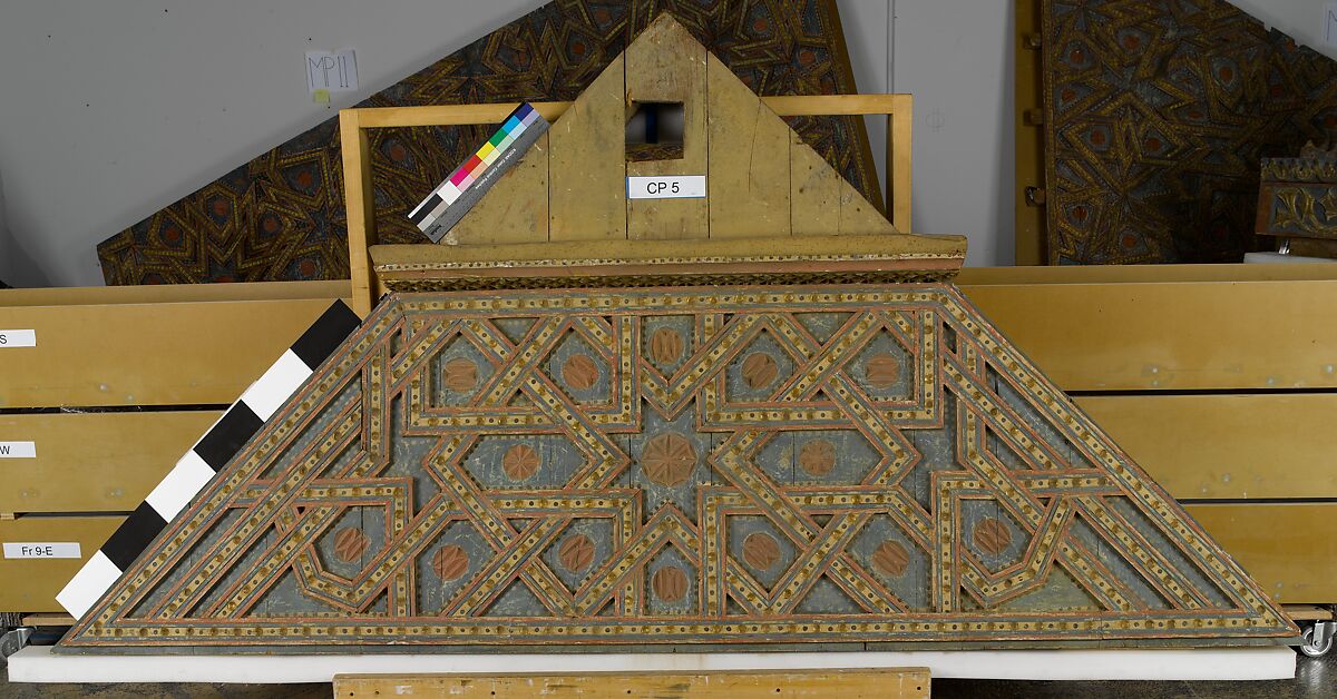 Ceiling, Wood; carved, painted, and gilded