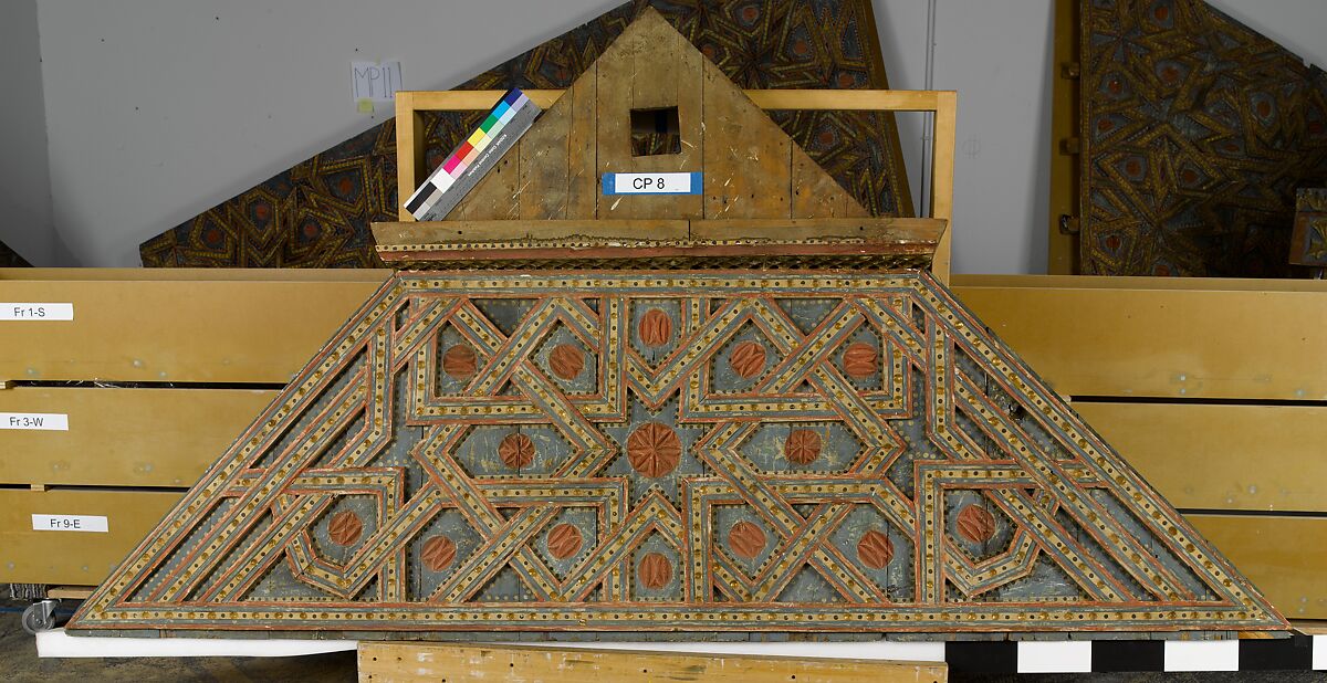 Ceiling, Wood; carved, painted, and gilded
