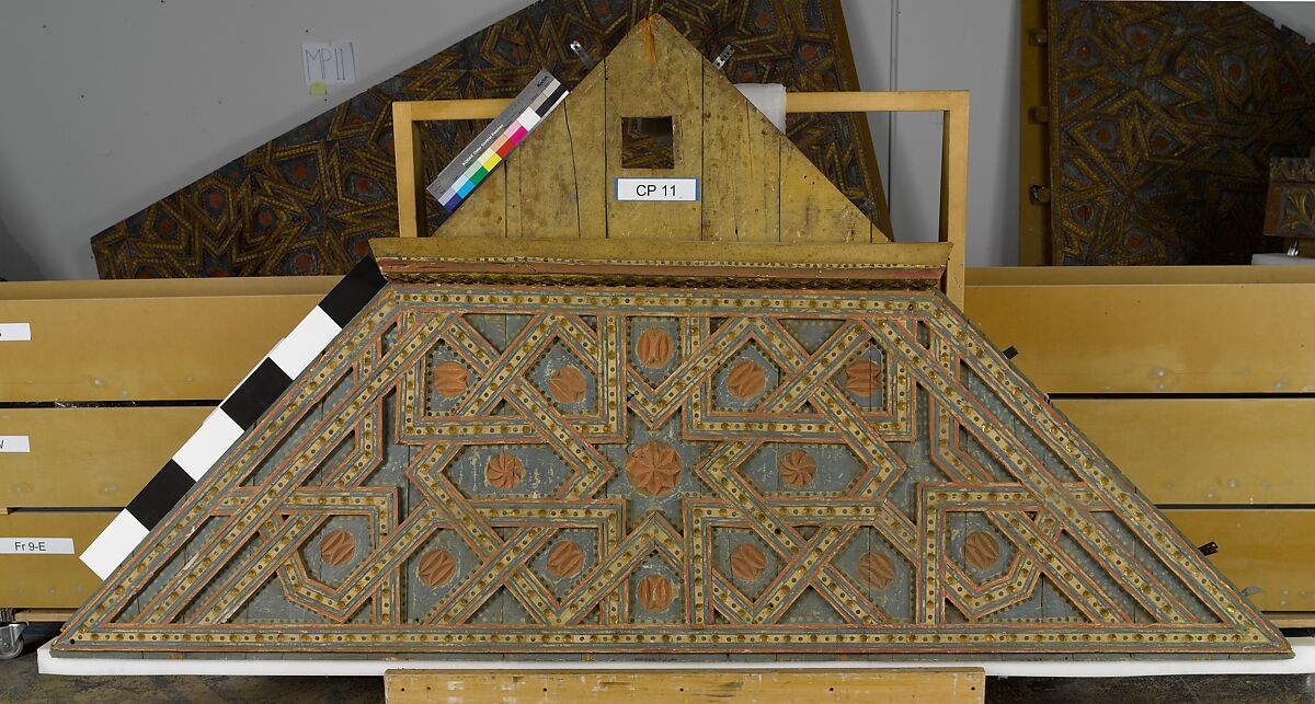 Ceiling, Wood; carved, painted, and gilded