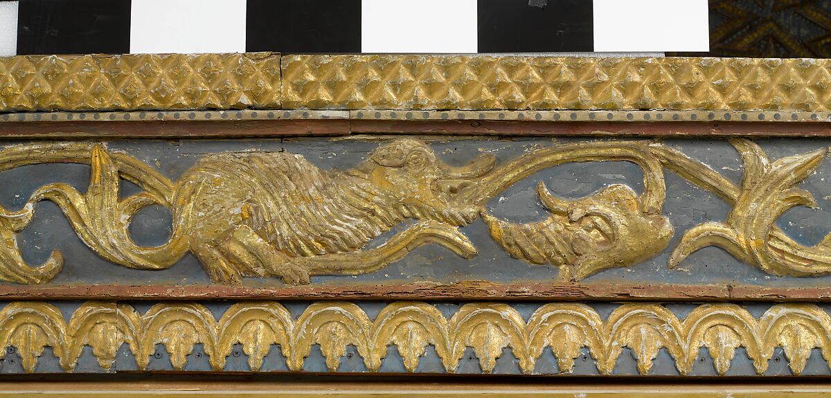 Ceiling, Wood; carved, painted, and gilded