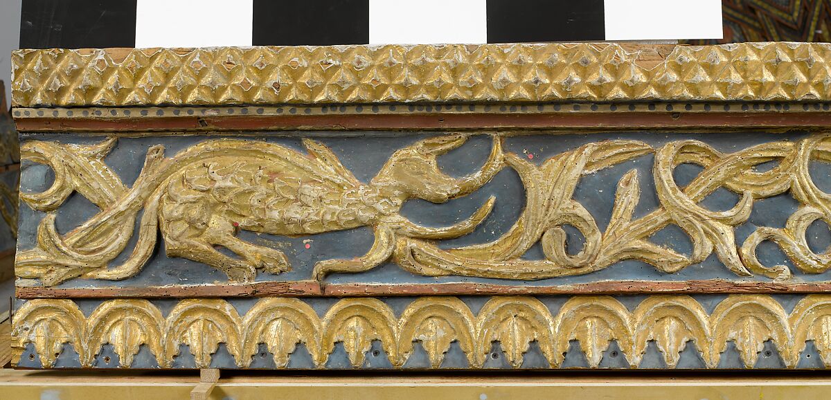 Ceiling, Wood; carved, painted, and gilded