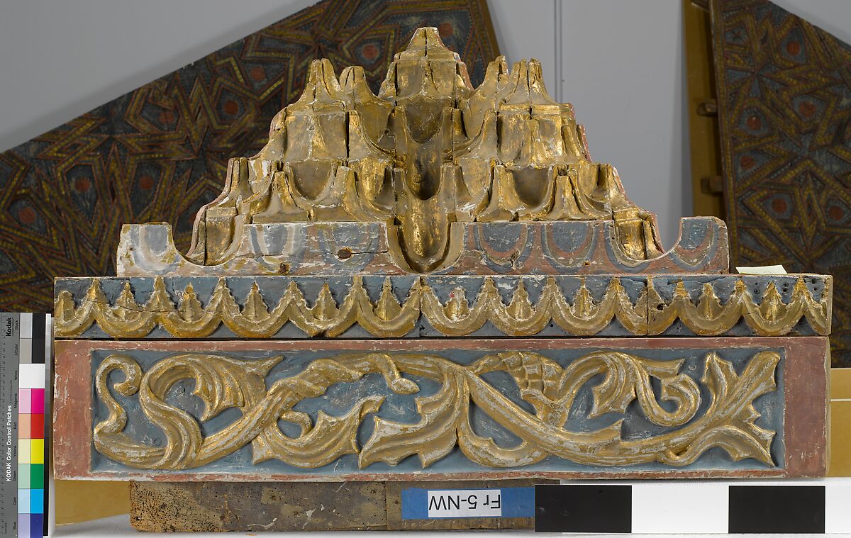 Ceiling, Wood; carved, painted, and gilded