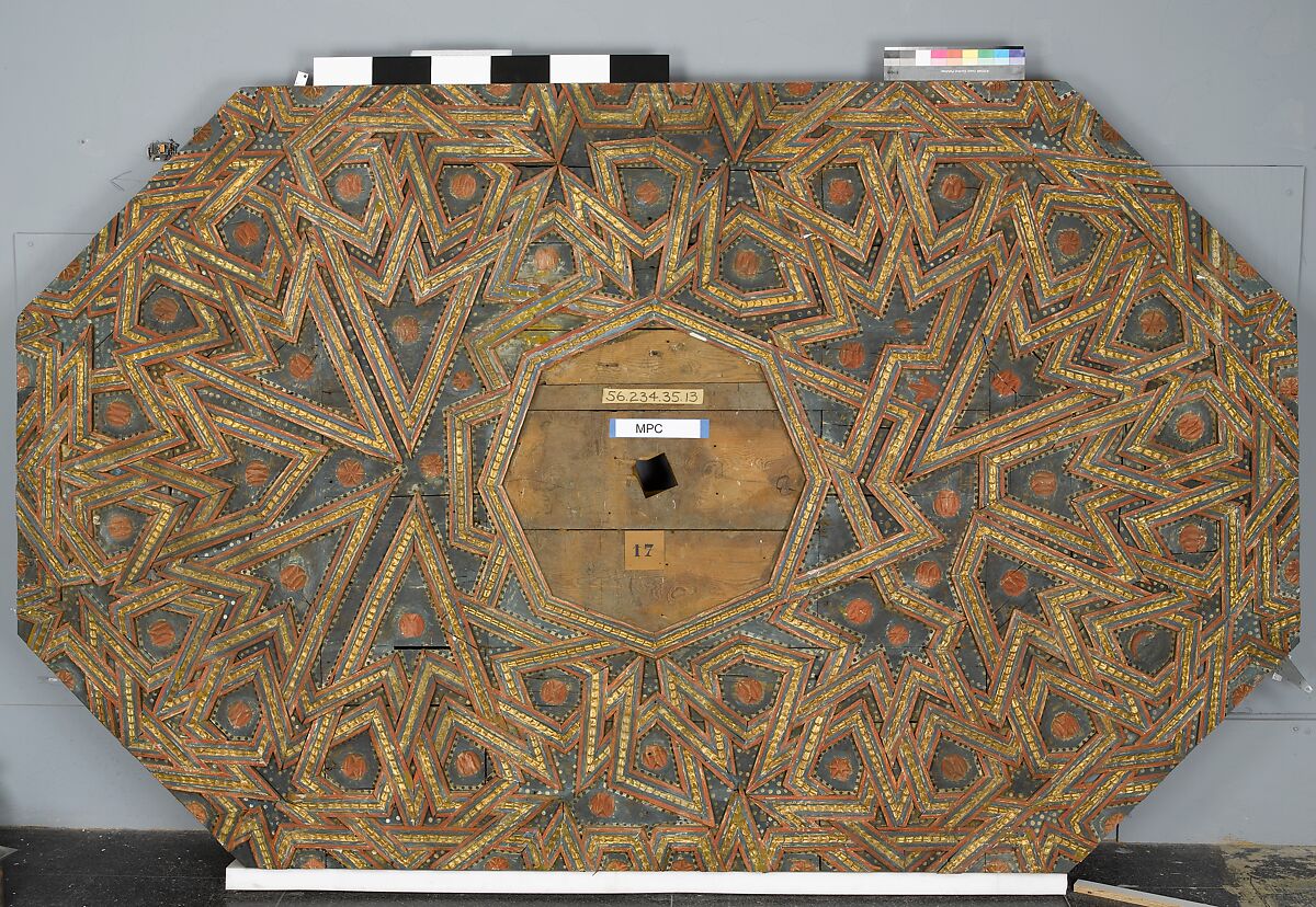 Ceiling, Wood; carved, painted, and gilded