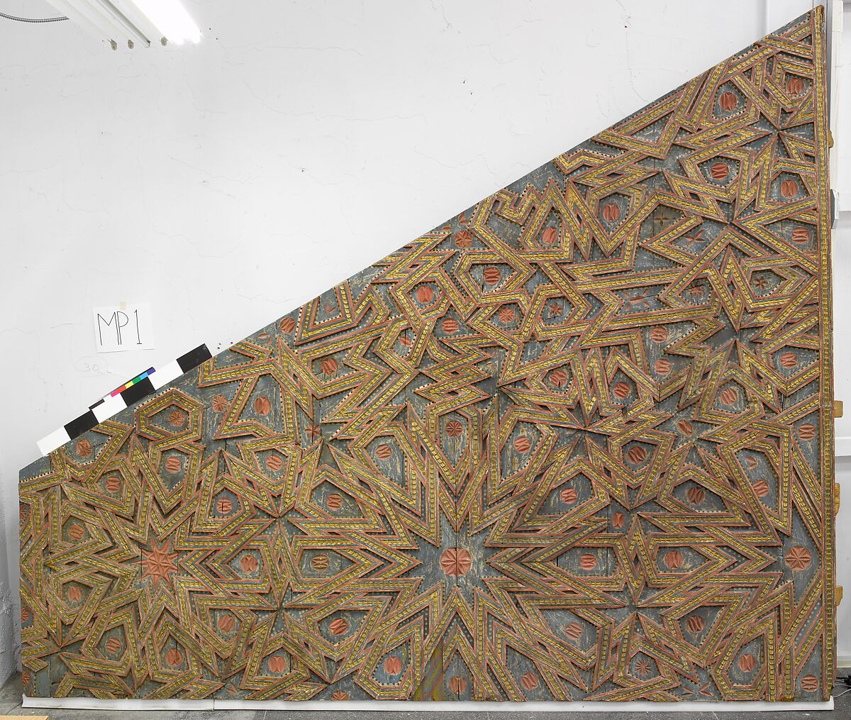 Ceiling, Wood; carved, painted, and gilded