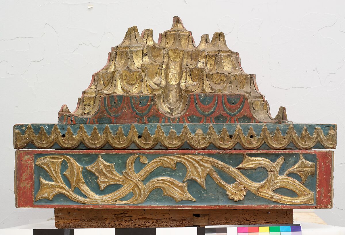 Ceiling, Wood; carved, painted, and gilded