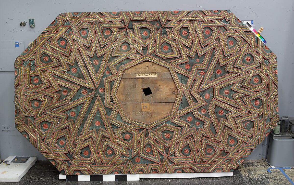 Ceiling, Wood; carved, painted, and gilded