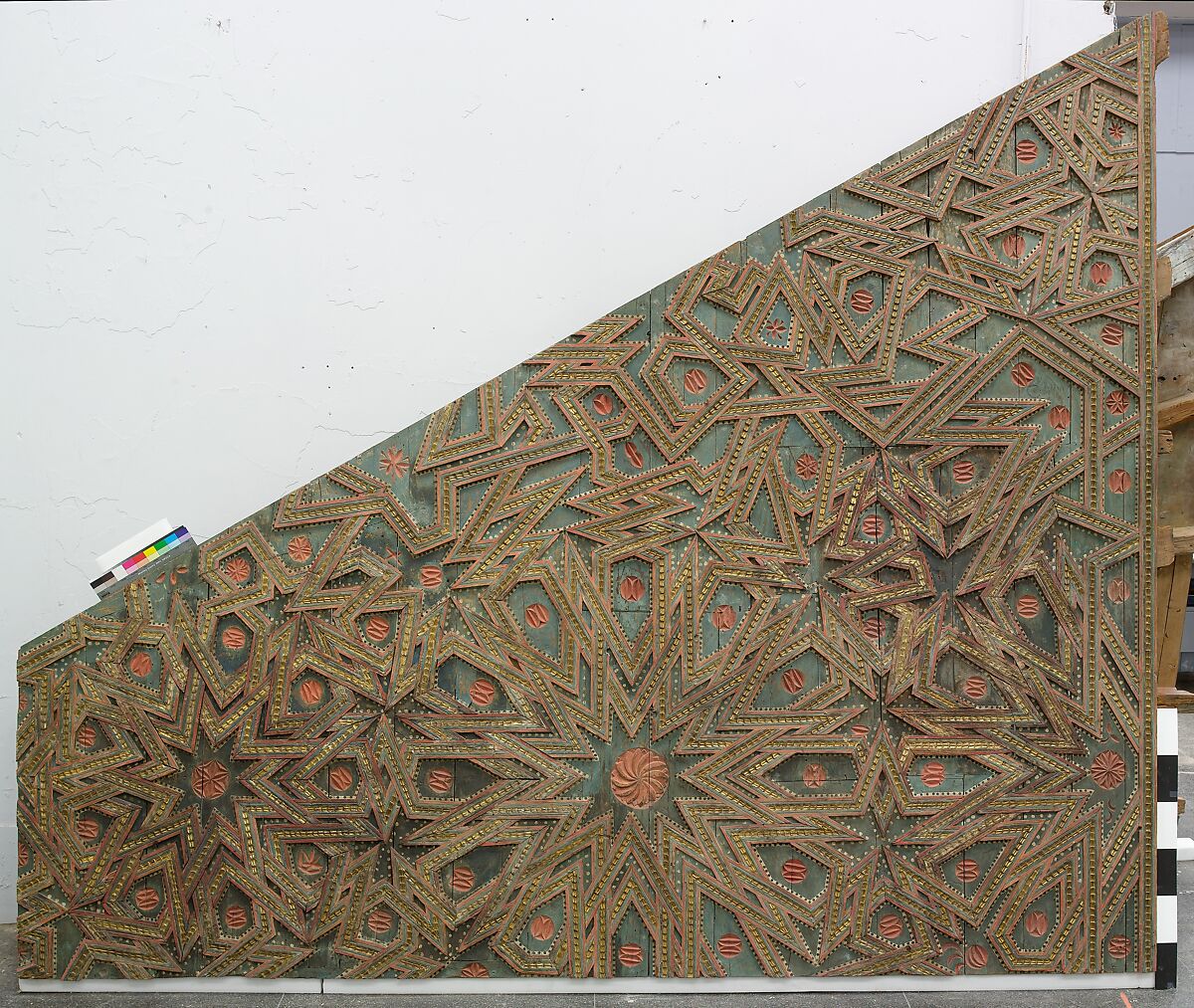 Ceiling, Wood; carved, painted, and gilded