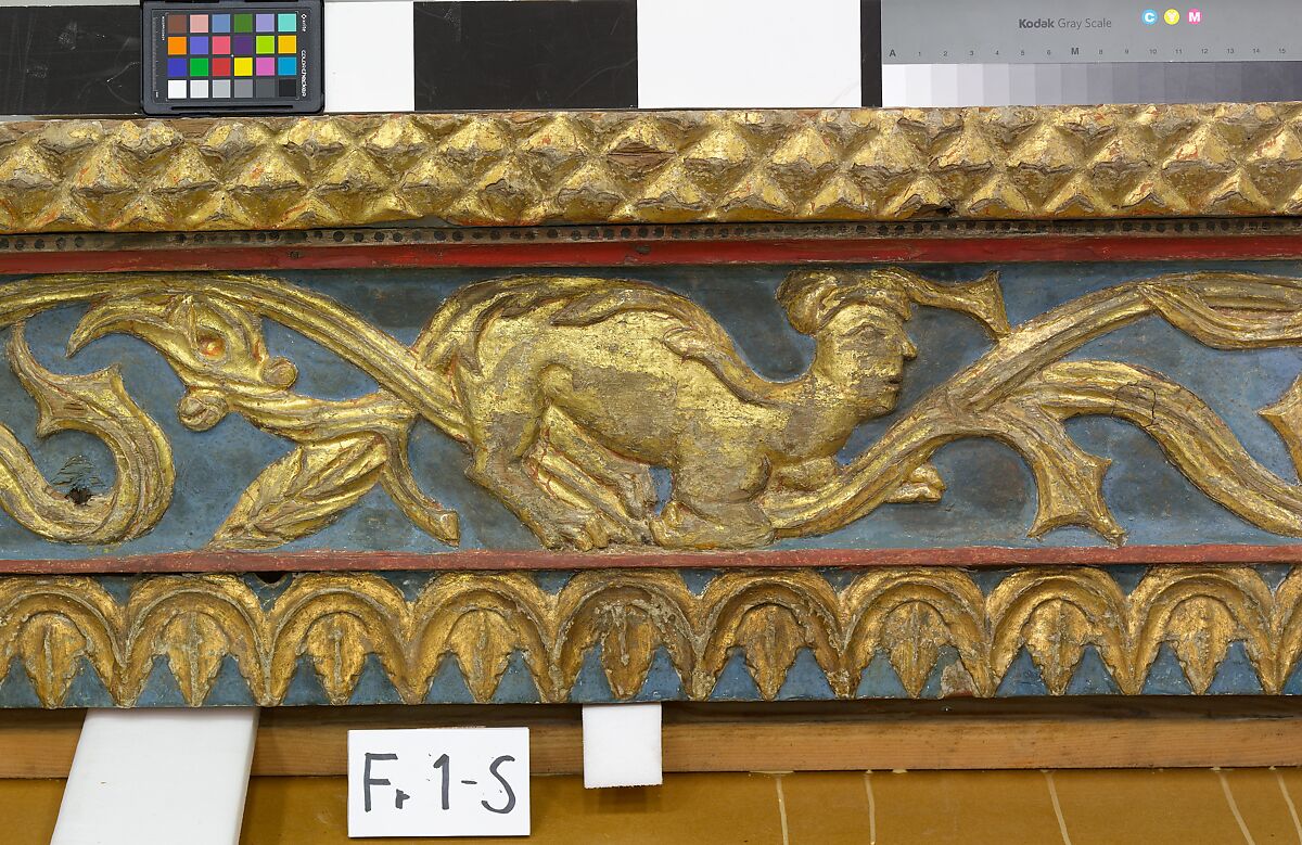 Ceiling, Wood; carved, painted, and gilded