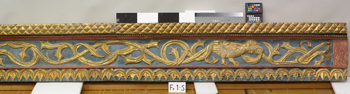 Ceiling, Wood; carved, painted, and gilded