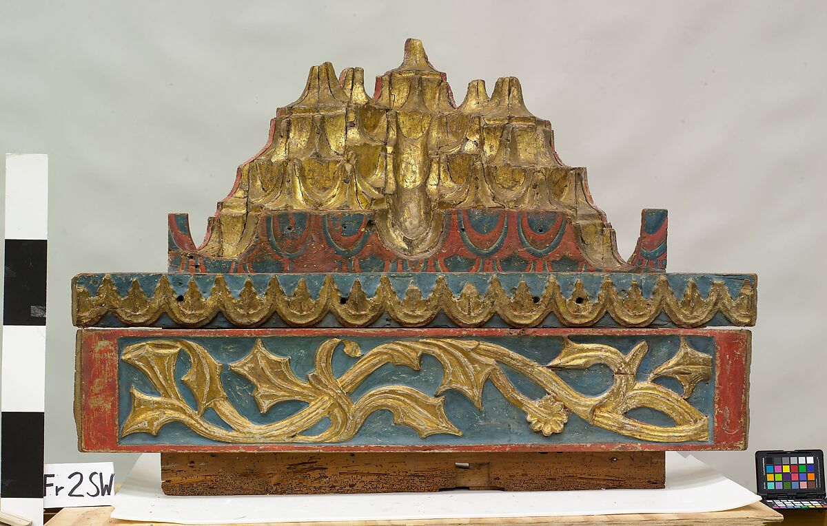 Ceiling, Wood; carved, painted, and gilded