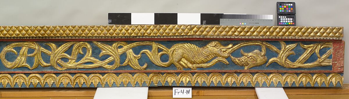 Ceiling, Wood; carved, painted, and gilded