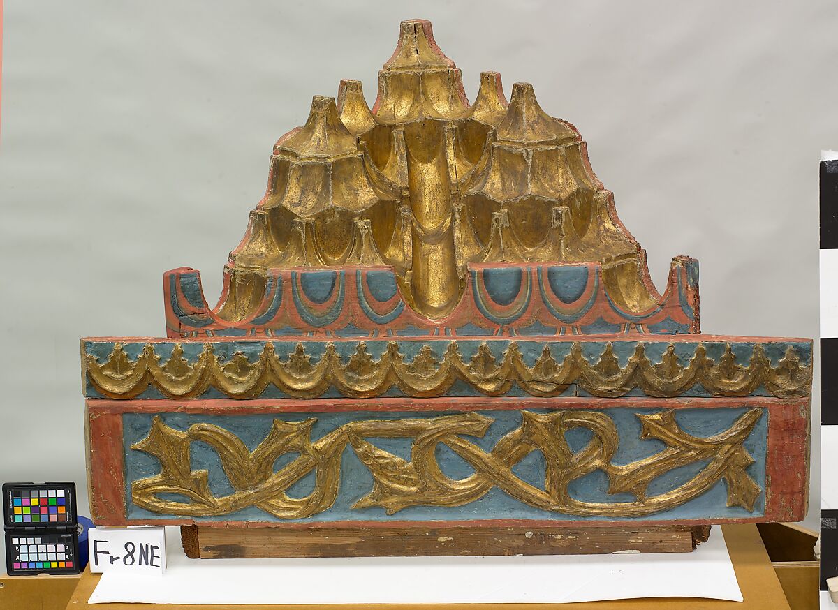 Ceiling, Wood; carved, painted, and gilded