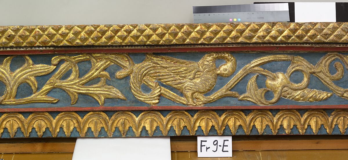 Ceiling, Wood; carved, painted, and gilded