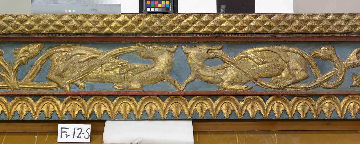 Ceiling, Wood; carved, painted, and gilded