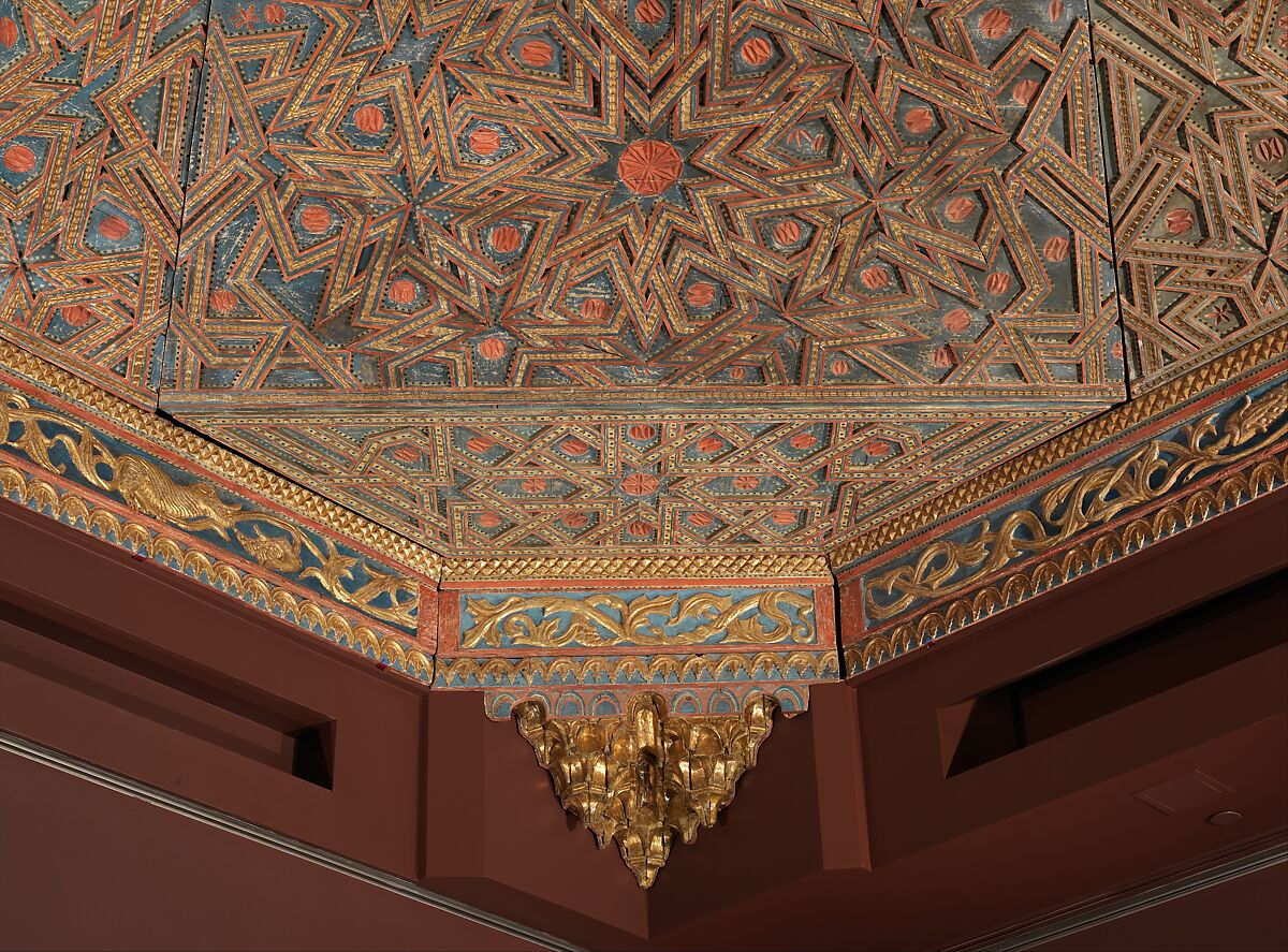 Ceiling, Wood; carved, painted, and gilded