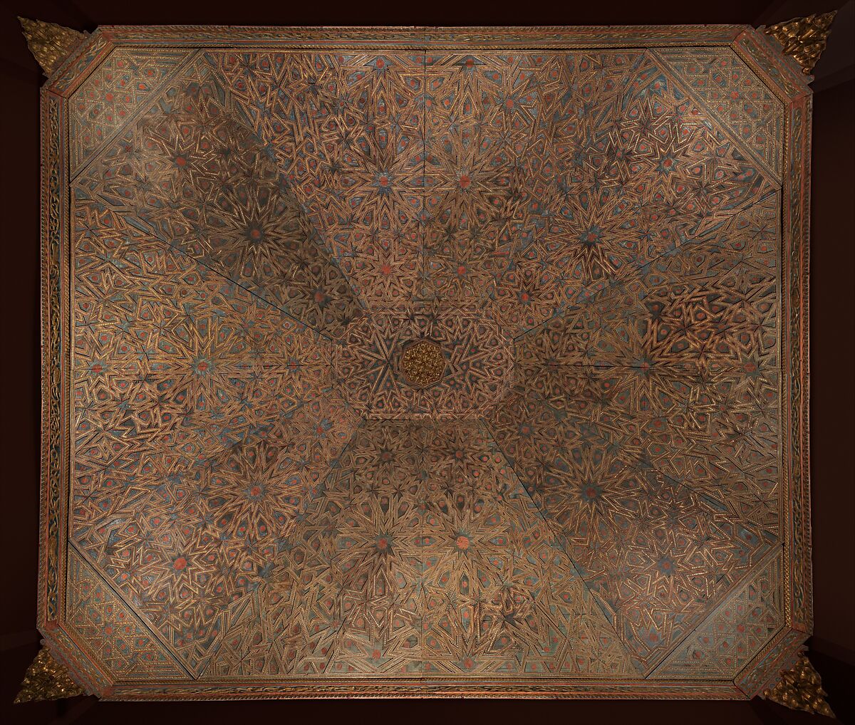 Ceiling, Wood; carved, painted, and gilded