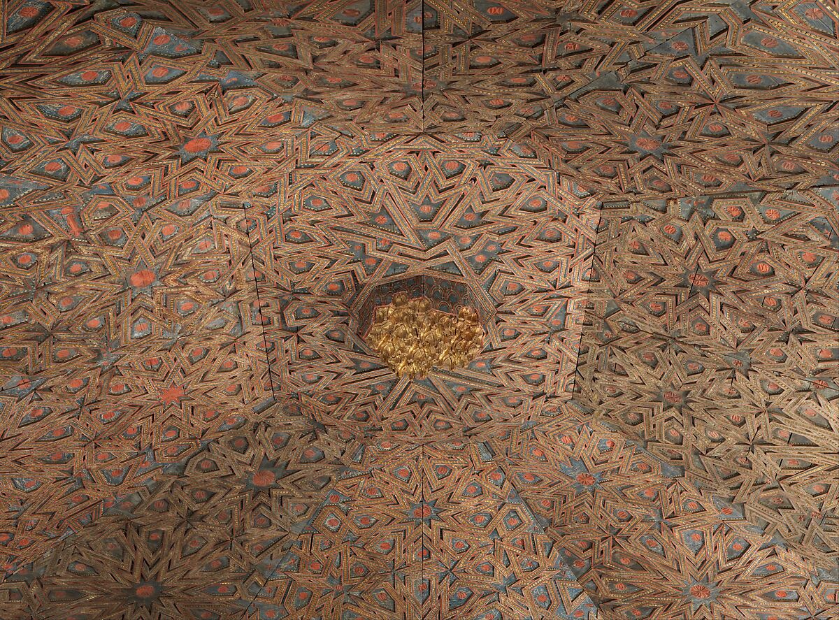 Ceiling, Wood; carved, painted, and gilded