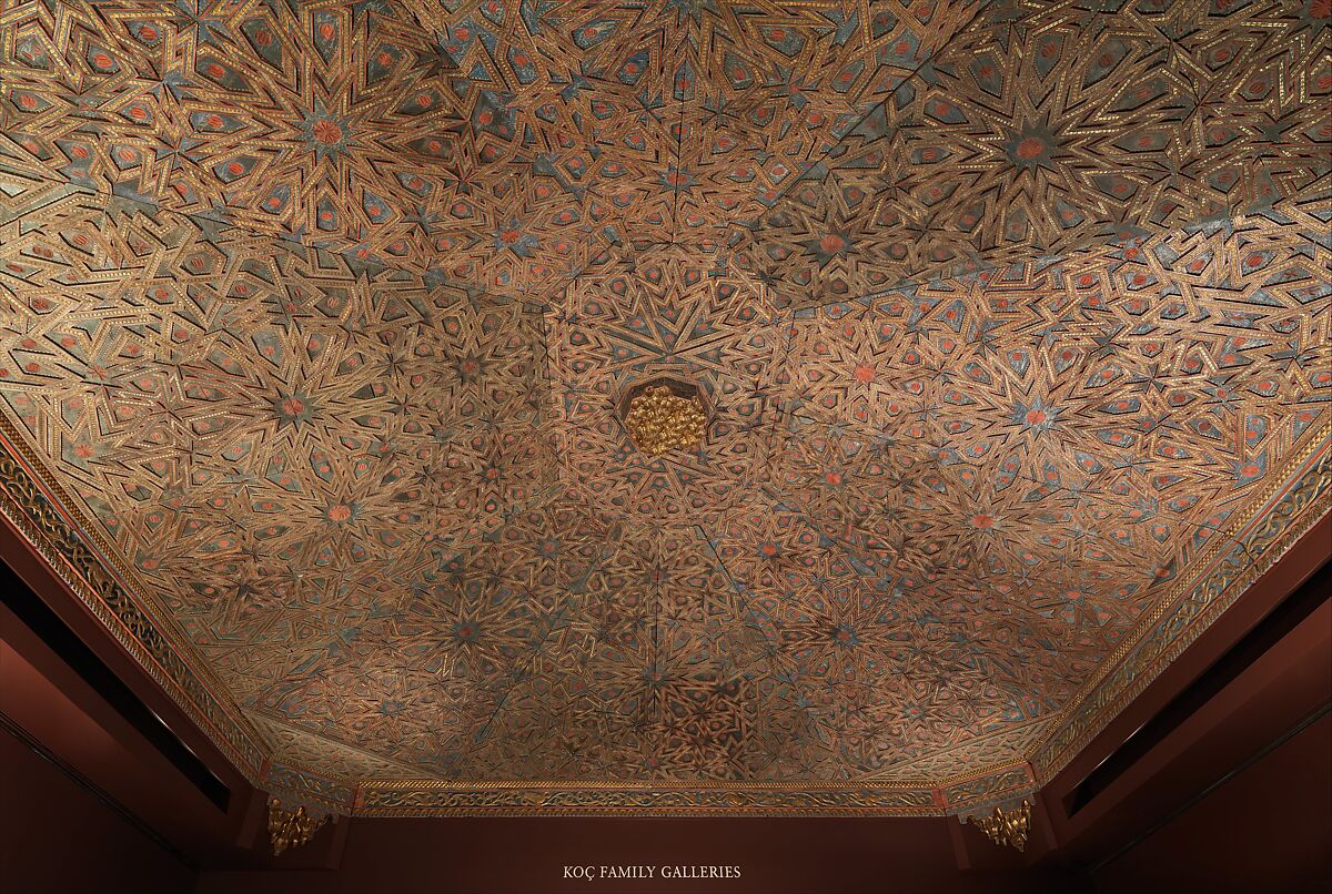 Ceiling, Wood; carved, painted, and gilded