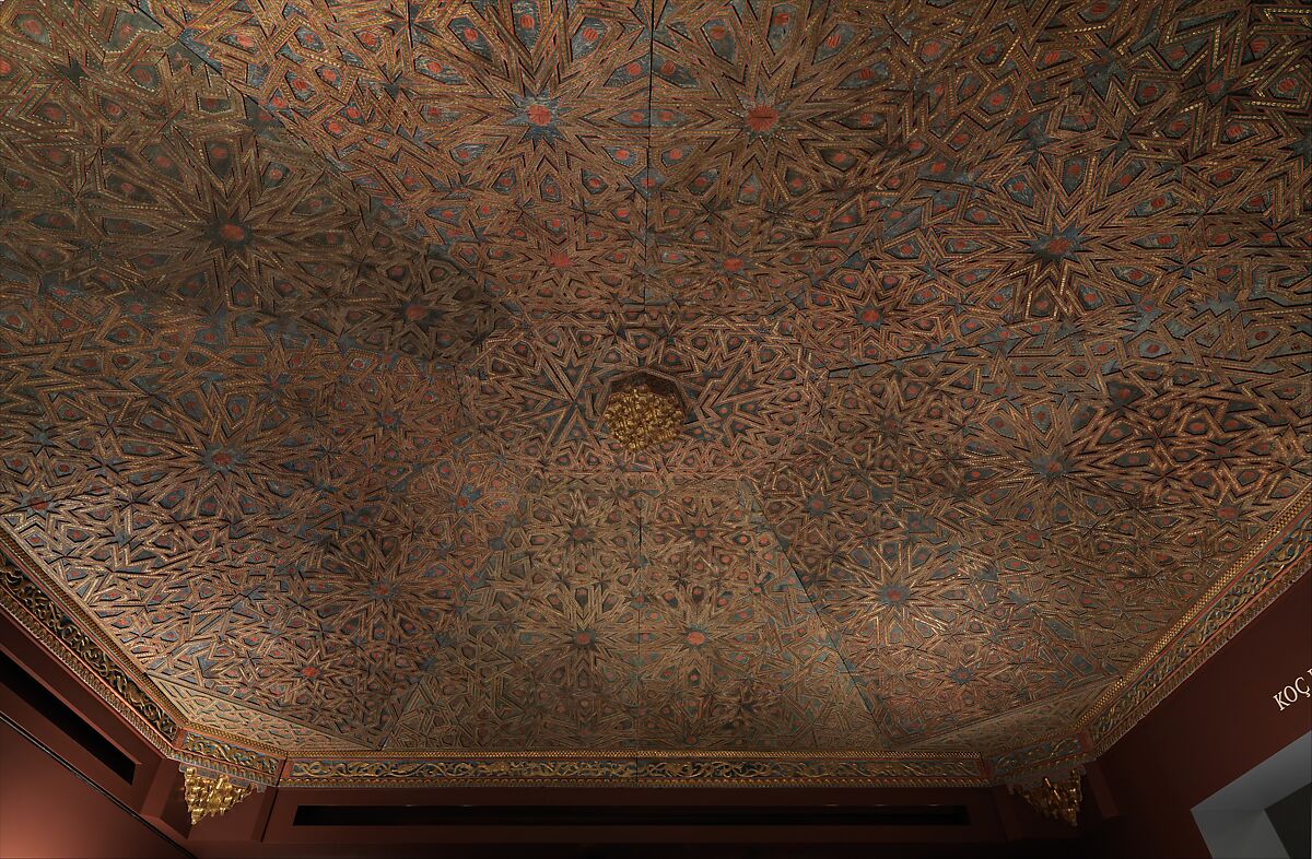 Ceiling, Wood; carved, painted, and gilded
