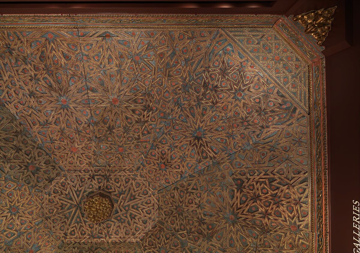 Ceiling, Wood; carved, painted, and gilded