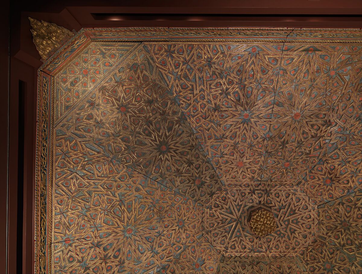 Ceiling, Wood; carved, painted, and gilded