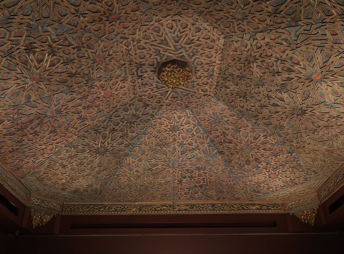 Ceiling, Wood; carved, painted, and gilded