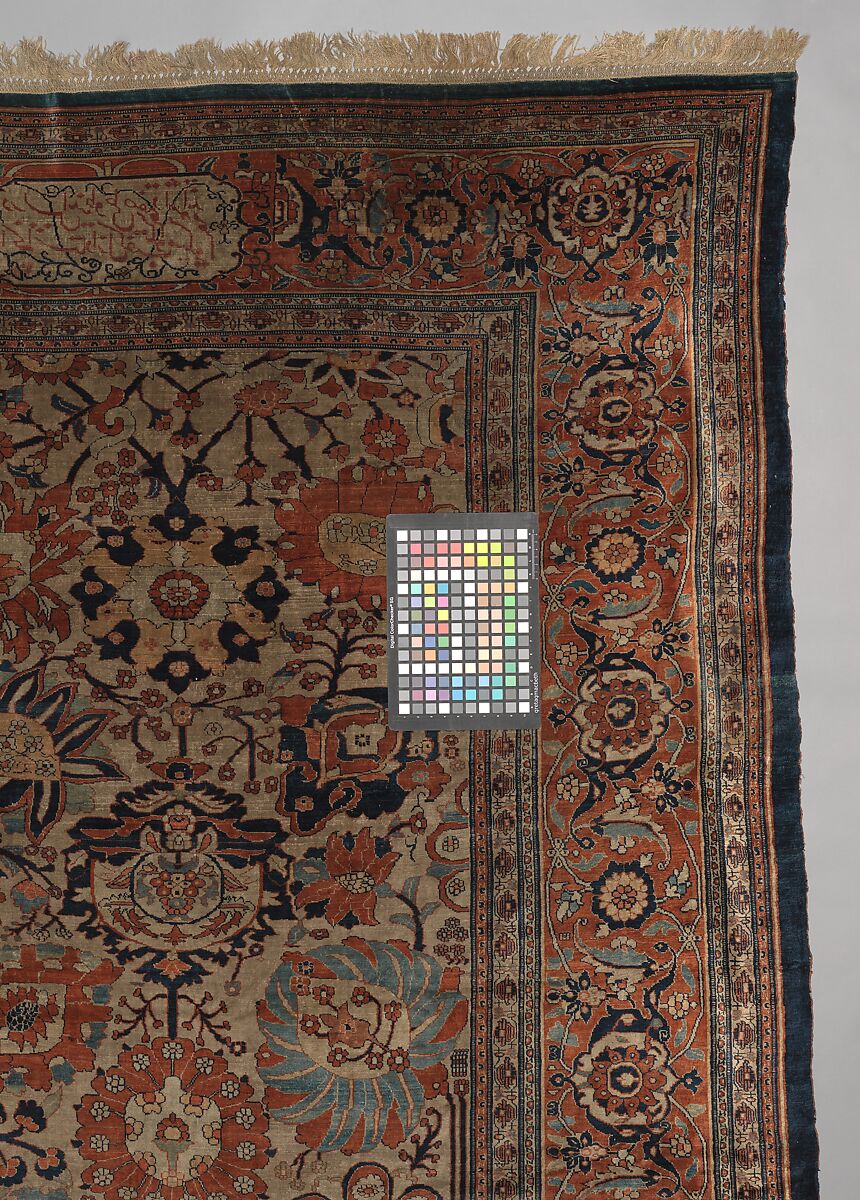 Carpet, Silk (warp, weft and pile); symmetrically knotted pile