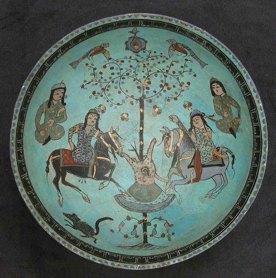Bowl, Stonepaste; overglaze painted, so-called "mina'i" ware