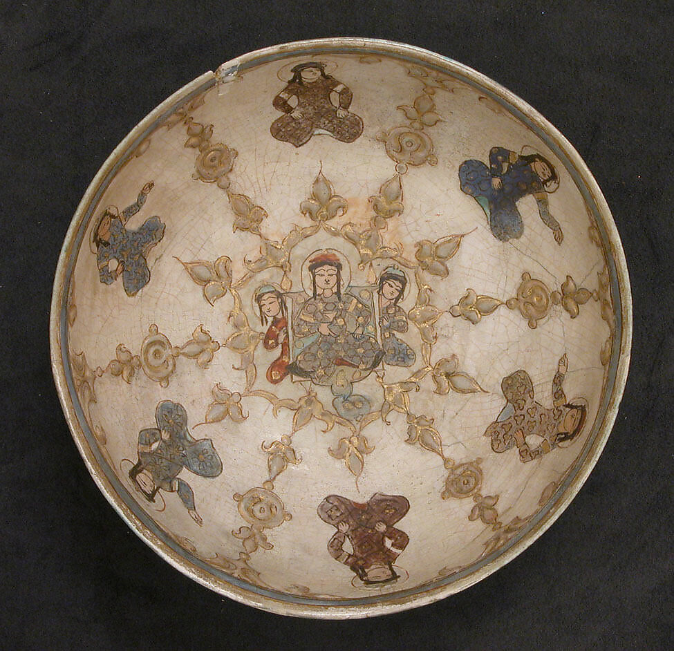 Bowl, Stonepaste; overglaze painted, so-called "mina'i" ware 