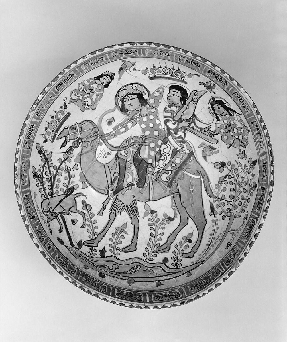 Bowl, Stonepaste; overglaze painted, so-called "mina'i" ware