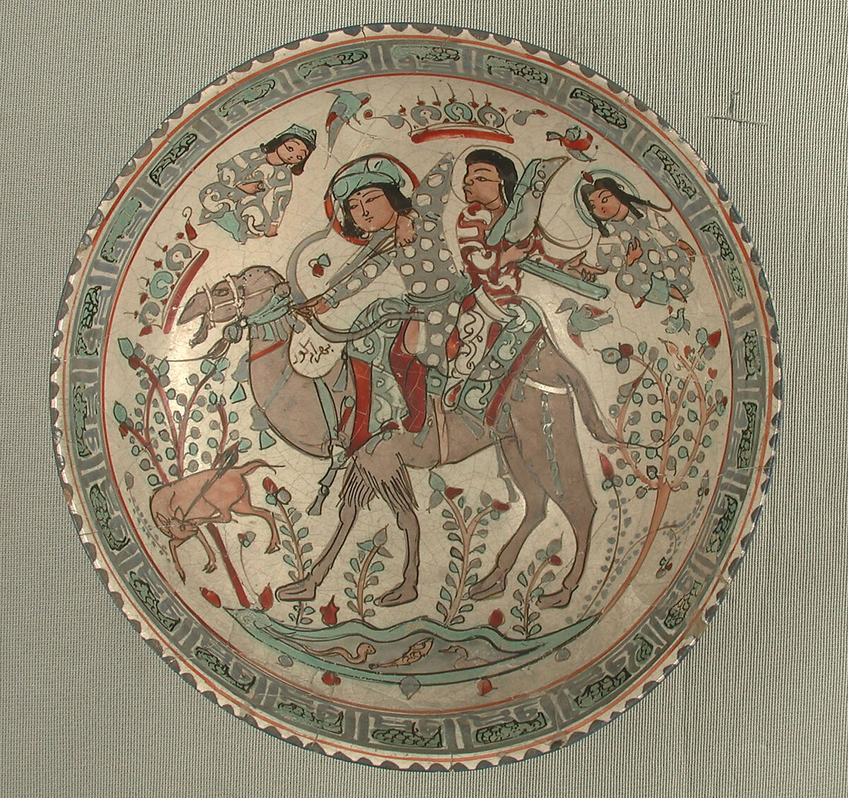 Bowl, Stonepaste; overglaze painted, so-called "mina'i" ware 