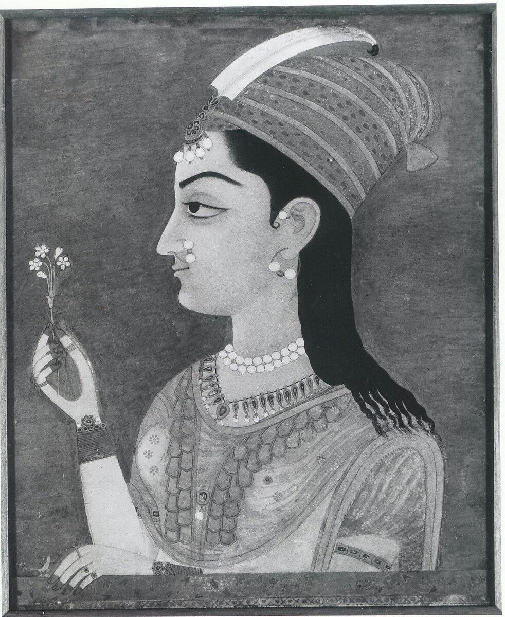 Portrait of a Lady, Opaque watercolor and gold on paper