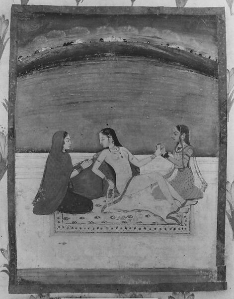 Toilette of a Lady, Opaque watercolor and gold on paper