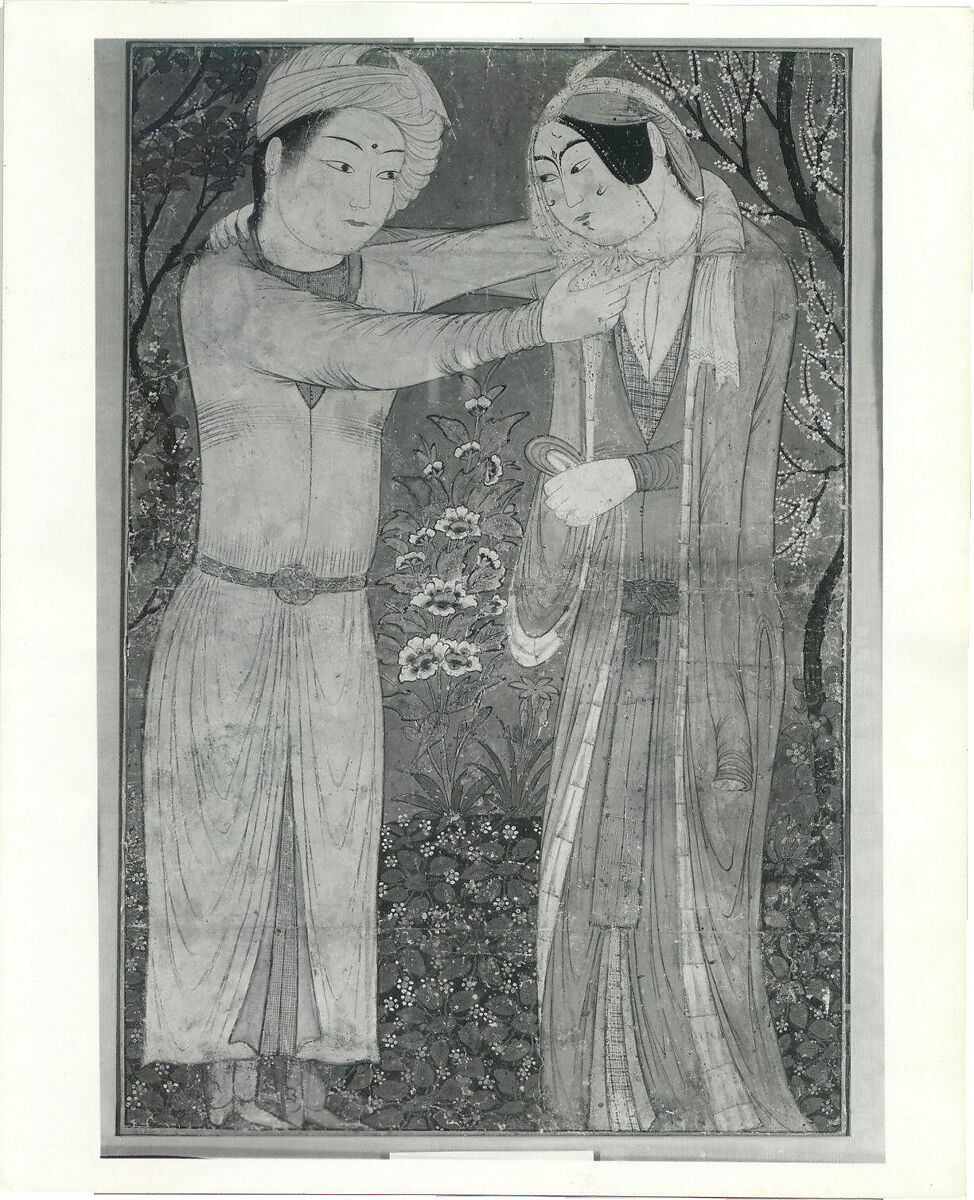 Princely Couple, Opaque watercolor and gold on paper