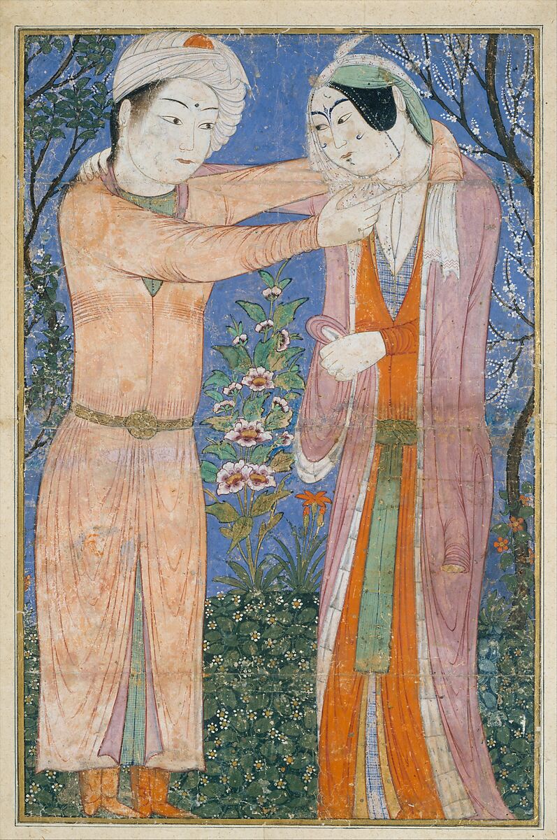 Princely Couple, Opaque watercolor and gold on paper