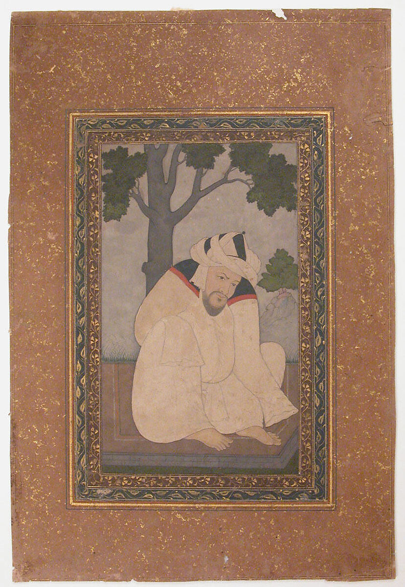 Portrait of a Sufi, Ink, opaque watercolor, and gold on paper 