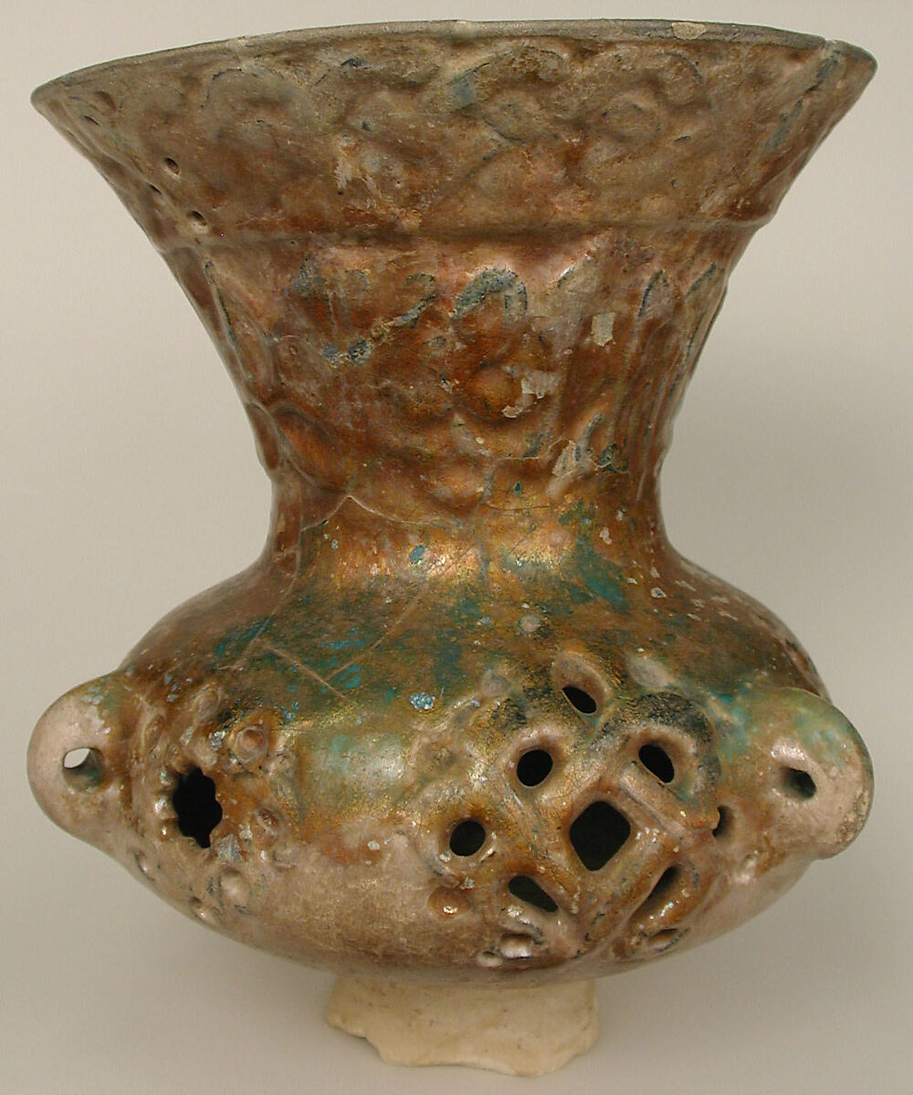 Mosque Lamp, Earthenware; glazed