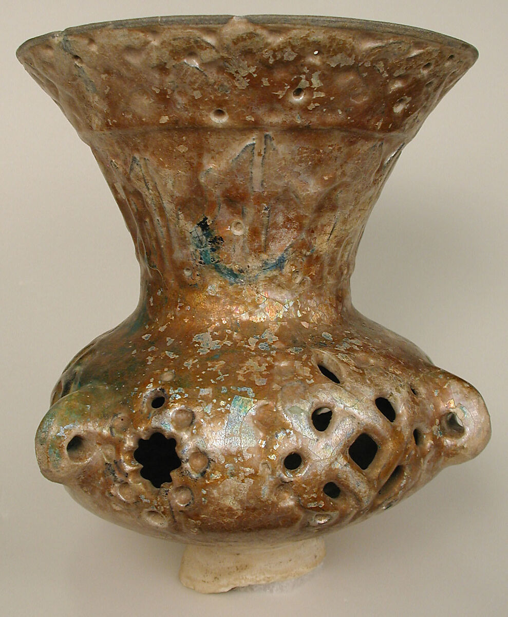 Mosque Lamp, Earthenware; glazed
