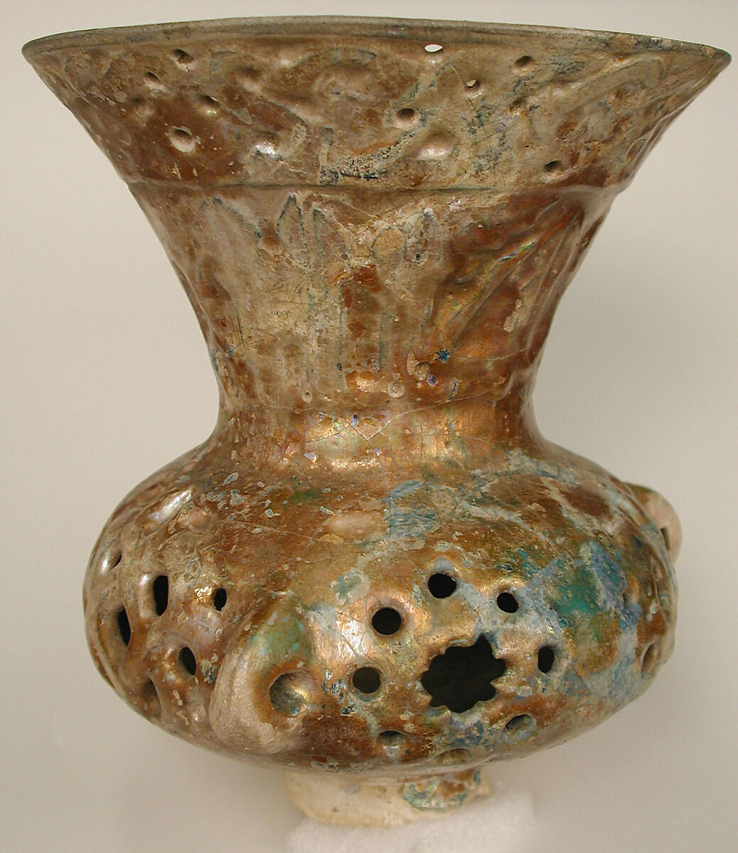 Mosque Lamp, Earthenware; glazed