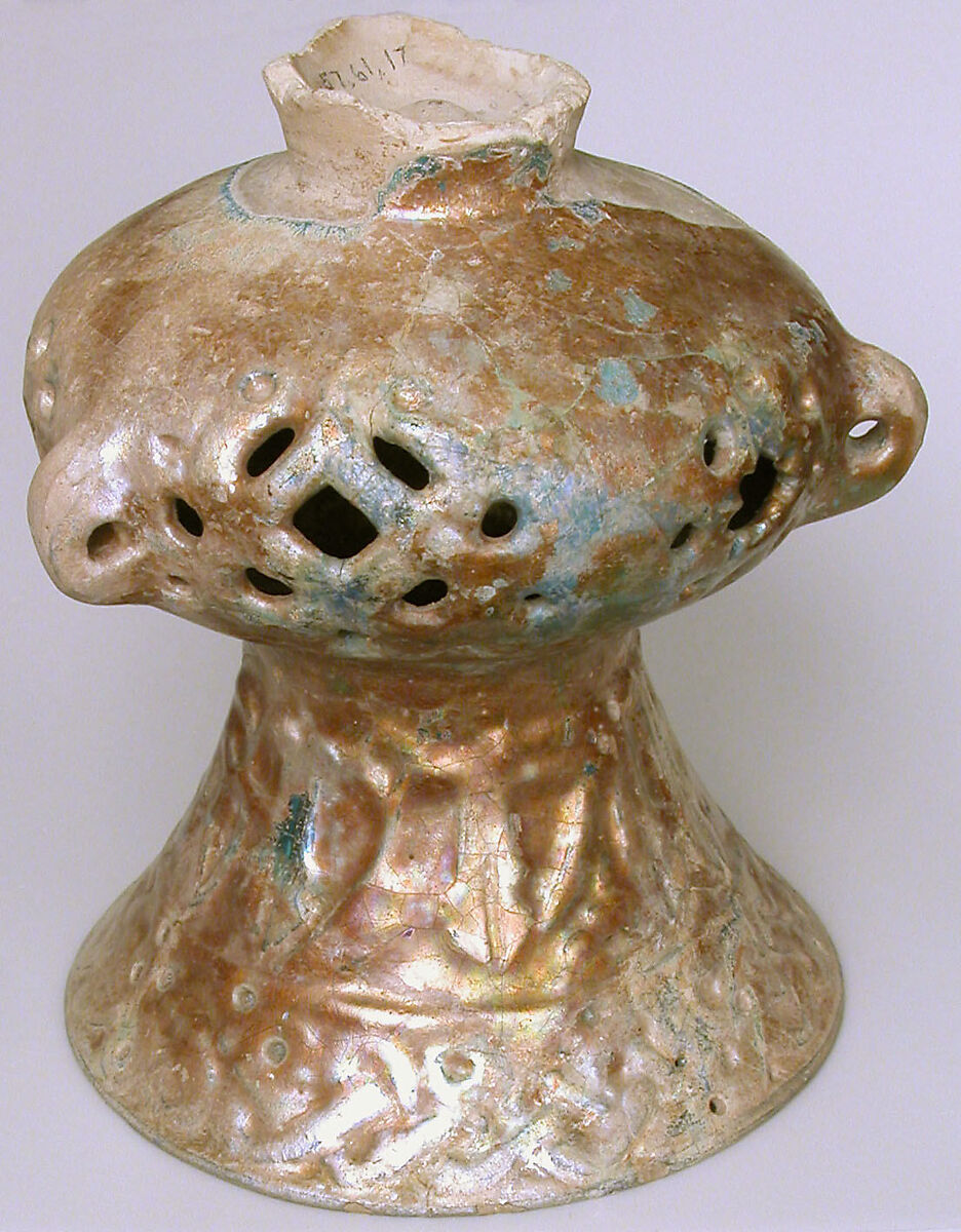 Mosque Lamp, Earthenware; glazed
