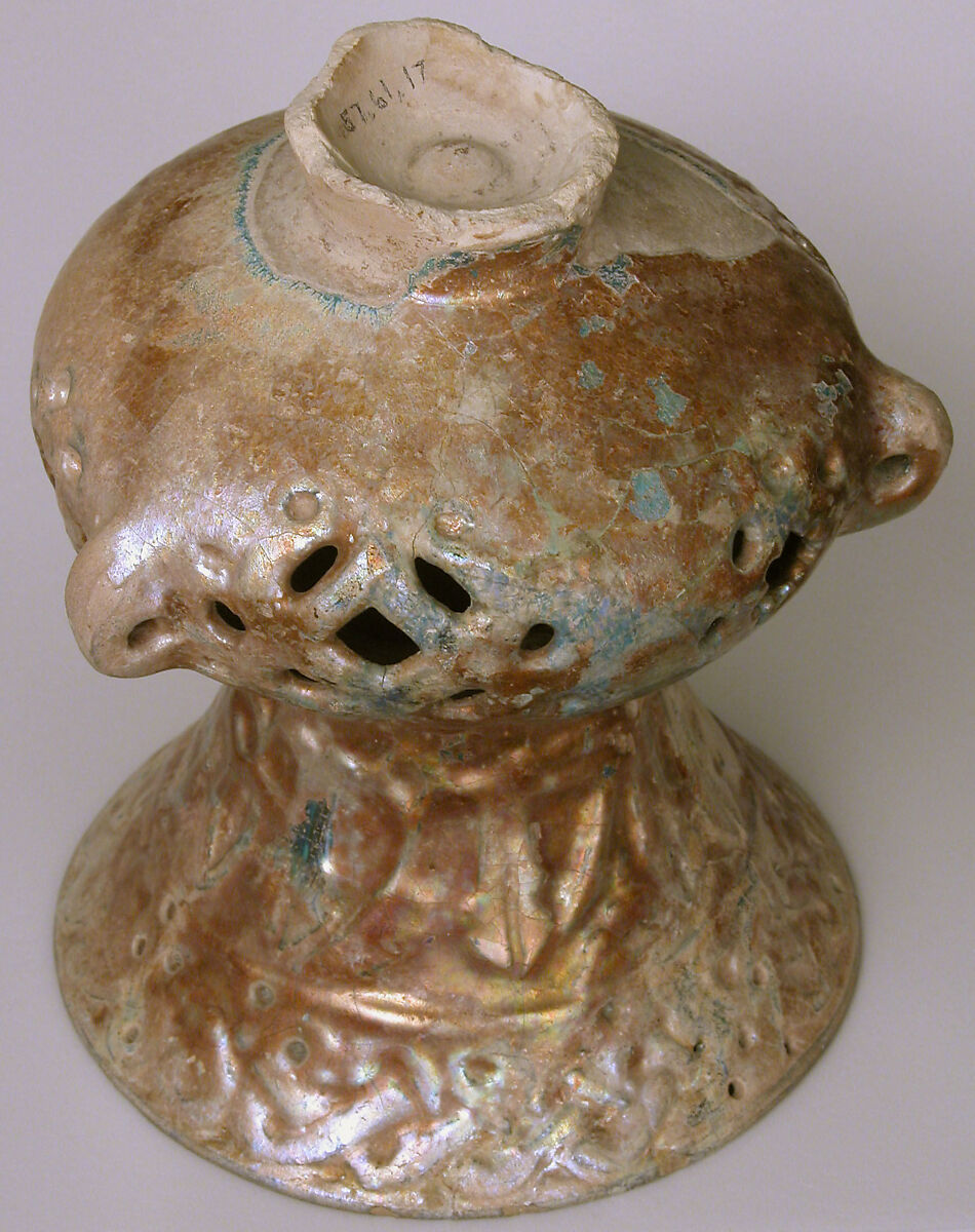 Mosque Lamp, Earthenware; glazed